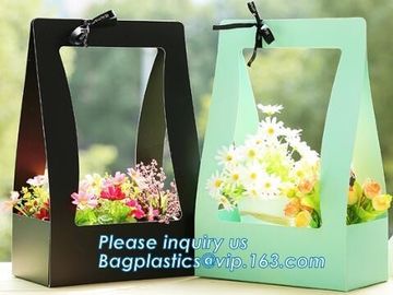 Fashion Design Flat Paper Handle Paper Gift Bag Flower Carrier Bag,nice style flowers printing paper carrier bag, bageas