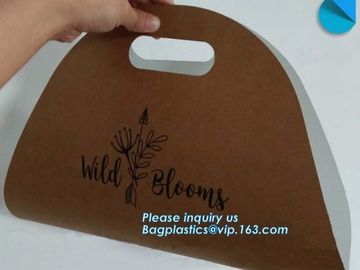 portable luxury paper bag flowerpot fresh plant flower carrier bags,Eco-friendly Kraft paper Flower bag, flower paper pa