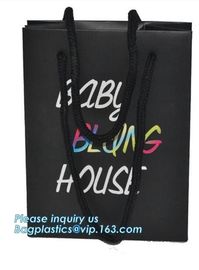 eco friendly paper printed shopping coffee packaging retail bags with handle logo,paper gift shopping bag with red custo