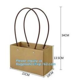 Cardboard flower packing boxes flower paper carrier bags flower packaging,book bag custom canvas shopping bag eco friend
