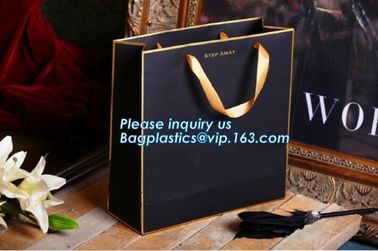 Gold Stamping Glossy Lamination Paper Rope Handle Paper Carrier Bag Custom Design paper carrier bag with rope handle