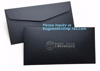 MAKE western style high quality gold foil gift envelope Matt black card paper envelope in A4 A5 B5 C5 C6 A3 size with cu