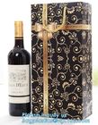 wine paper bag with handles,luxury glossy wine bottle gift paper bags,Gold Wine Gift Paper Bag with Ribbon Handles pack