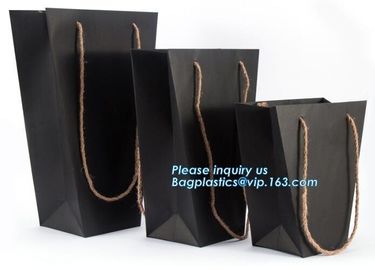 Flower carrier bag with different color customized pot plants kraft paper bag with handle,stamping logo fancy paper flow