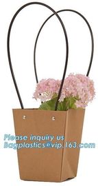 Wholesale Custom Printed Logo Decoration Gift Flower Kraft Paper Bag,wedding flower packing kraft paper bag bagease pack