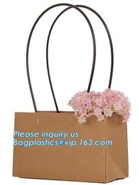 Wholesale Custom Printed Logo Decoration Gift Flower Kraft Paper Bag,wedding flower packing kraft paper bag bagease pack