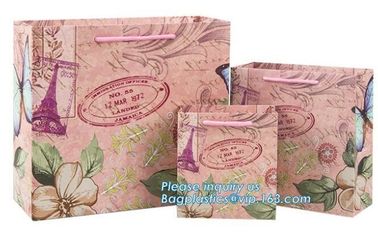 China Supplier Logo Printed Brown Kraft Paper Flower Carrier Gift Bag,Durable Kraft Paper Plant Carrier Flower Gift Bag