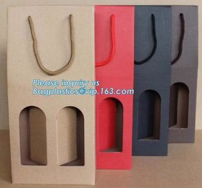 tea brown paper bag with logo print eco friendly With Ribbon Handles wine packaging offset bags,Decorative Paper Bags wi