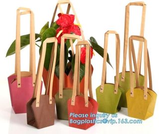 flower carrier bag cheap brown paper flower bag handle bag,Portable Bouquet Flower Carrier Gift Packing Paper Bag bageas