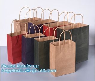 High Brightly Brown Kraft Paper Bag With Handle Custom Print Logo,Kraft Paper Shopping Bag with Logo bagplastics, bageas