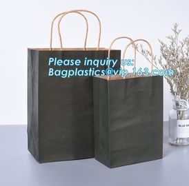 High Brightly Brown Kraft Paper Bag With Handle Custom Print Logo,Kraft Paper Shopping Bag with Logo bagplastics, bageas