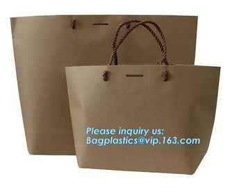 Fancy Customized Brown Kraft Paper Shopping Bag With Logo,Customized White and Black Printed Paper Shopping Bag package