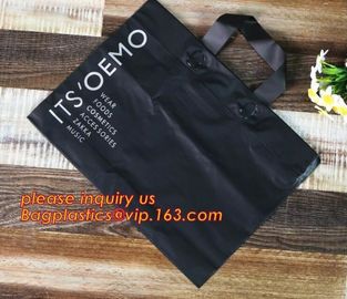 reusable soft loop handle plastic bags,PP Plastic Bags with Soft Loop Handle, Square Bottom,ecofriendly biodegradable so