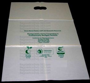 Compostable biodegradable poly plastic black gold die cut handle shopping packaging bag with custom logo PLA PBAT PACK