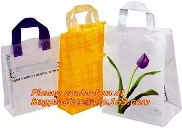 Frosted Die Cut Handle Take Out Bag for Bread Packing,reinforce die cut handle plastic LDPE foldable shopping poly bag