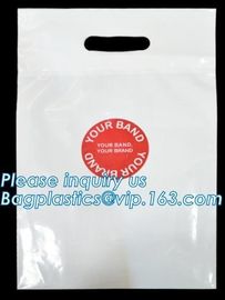 Custom printed die cut handle plastic bags manufacturer 12 x 15 inch light green promotional recycle grocery shopping ba