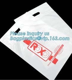 Custom printed die cut handle plastic bags manufacturer 12 x 15 inch light green promotional recycle grocery shopping ba