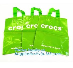 Manufacturer Custom Logo Printing soft loop handle plastic bag,promotional 100% biodegradable custom printed soft loop h