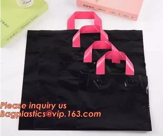 CLEAR FROSTED SOFT LOOP SHOPPER BAG,Soft Loop Handle Plastic Bag OEM Plastic Bagbiodegradable retail shopping bags pack