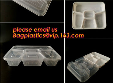 Disposable biodegradable plastic fiffin lunch box,compartment lunch box with lid,clamshell food packaging macaron pp bli