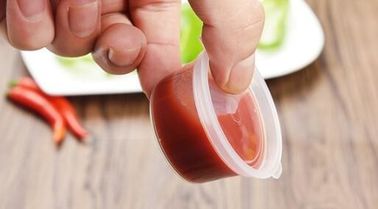 Custom printed clear transparent disposable PET plastic source cup bowl,0.75oz Disposable clear plastic PP Sauce Cup pac