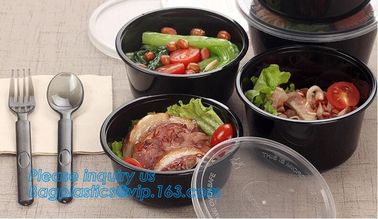 Take-away food package 3000ml large plastic salad bowls,PP white 700ml disposable plastic sea food bowl with handle pac