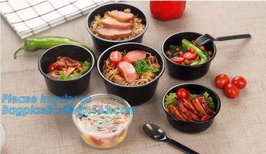 Take-away food package 3000ml large plastic salad bowls,PP white 700ml disposable plastic sea food bowl with handle pac