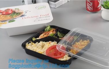 Multipurpose Plastic Rigid Disposable PET Food Tray, Clear and Solid PET Container,disposable black PP food plastic cont