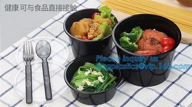 PLA Tray To Go Containers Food Disposable Biodegradable Plastic PLA bowl Salad Bowl With Lid,fast food container disposa