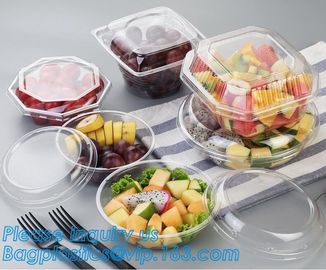 32oz Disposable Clear PET Plastic Salad Bowl With Lid PLA Biodegradable Salad Bowl,24oz Pet Disposable Plastic Salad Bow