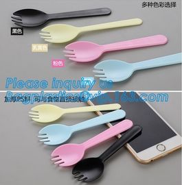 Eco friendly reusable dinner bamboo cutlery set for Travelling,Cartoon Handle Cutlery Set for Kids Tableware bagplastics