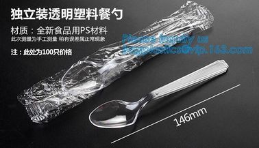 Disposable Flatware Set-Heavyweight Plastic Cutlery 100 Forks, 100 Spoons, 100 Knives,PP Disposable Plastic Cutlery ps