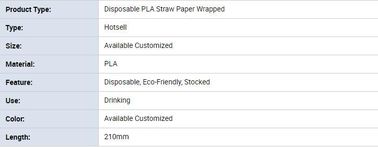 Custom PLA drinking straws Recycled Biodegradable drinking straws,Biodegradable Cornstarch Drinking Pla Straw 5*207mm Wi