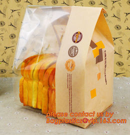 Customize Translucent Window Brown Greaseproof Kraft Paper Bag Special Opp Window Shape, window bags, greaseproof paper