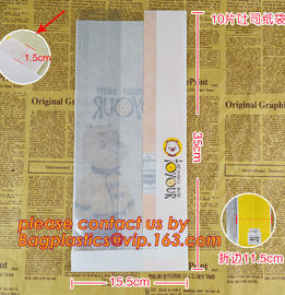OEM High Quality Enviromental Clear Window Bread Toast Paper Bags, Brown Kraft Sharp Bottom Food Safe Snack Paper Bags w