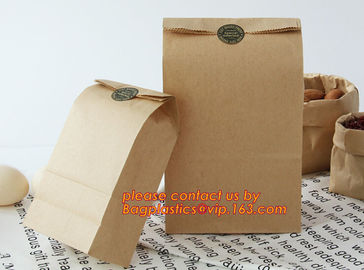 Customized Printing white kraft paper bags sandwich packing Bread Package Bag,Grease Proof Foil Lined Brown Kraft Paper