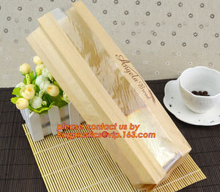 eco-friendly printed bread packaging paper packaging bag,Reusable Kraft Paper Lunch bread Grocery shopping Bags, BAGEASE