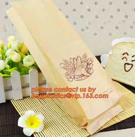 eco-friendly printed bread packaging paper packaging bag,Reusable Kraft Paper Lunch bread Grocery shopping Bags, BAGEASE