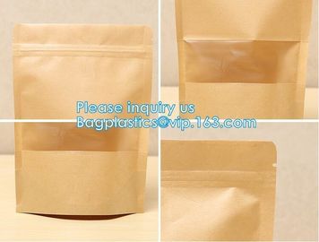 Food grade kraft paper aluminum foil Zip lockk bag, packing cereals,condiments,candies,teas,nuts,snack,food packaging pac