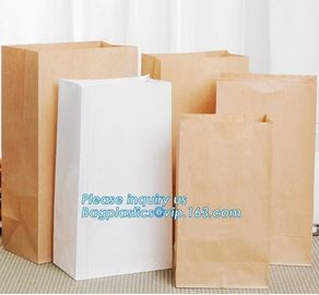 Custom bakery paper bag / Food grade bread packaging bags, white or brown craft paper bag,greaseproof kebab sandwich bre