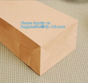 Custom bakery paper bag / Food grade bread packaging bags, white or brown craft paper bag,greaseproof kebab sandwich bre