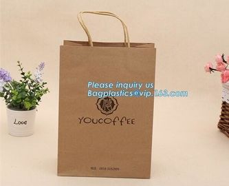 Brown kraft paper shoppinFood grade printed bakery brown greaseproof kraft paper bread packaging bags with clear window,