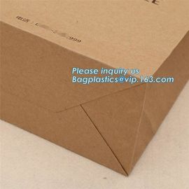 Brown kraft paper shoppinFood grade printed bakery brown greaseproof kraft paper bread packaging bags with clear window,