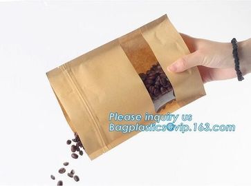 zipper. Zip lockk, Custom printed paper bread bags use for food packaging,Open Top Kraft Paper Laminated Foil Lined Flat B