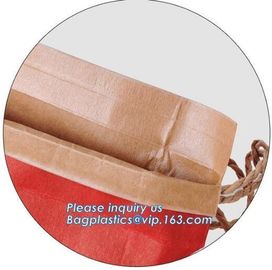 Waterproof Drawstring Kraft Paper Rice Bag,Food grade Wholesale food rice kraft paper bag gift packaging bag, BAGEASE