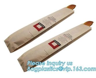 Recyclable sandwich bread food packaging red paper bag,Eco-friendly high quality recycled custom logo printed brown dess