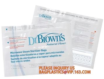 Mircowave steam sterilizer bag, steriliser bag,bolsitas esterilizadoras a vapor para microondas sachets de sterilisation