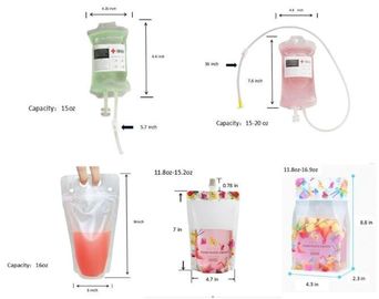 Vampire blood bags beverage bag fruit juice drink packaging bag,Halloween Party For Blood Energy Drink Bag Dual Port IV