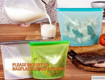 Reusable Silicone Plastic Packaging Food Zip Silicon Freezer Fresh Vegetable Storage Bags,Zip Lock Sandwich Vacuum Silic