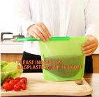 Reusable Silicone Plastic Packaging Food Zip Silicon Freezer Fresh Vegetable Storage Bags,Zip Lock Sandwich Vacuum Silic